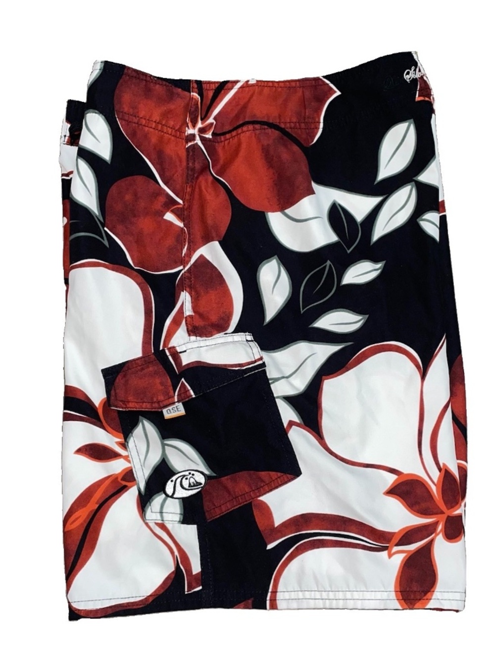 QuikSilver Edition Board Shorts Men's 36 x 8 Black & Brown Tropical Swim Surf